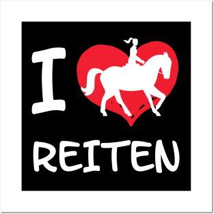 I Love Reiten I Pferdesprüche lustiges Pferd Posters and Art